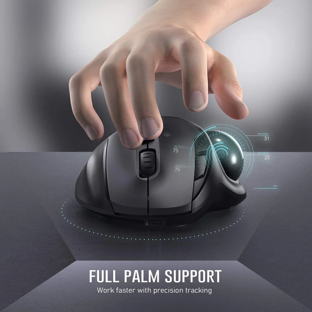 Mouse Seenda Trackball Mouse Bluetooth24g Dual Mode Rechargeable Wireless For PC Computer Laptop Tablet Gamer Mause 231228