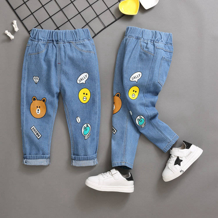 boy gentleman Casual Jeans Trousers Baby Toddler Boy's Denim Pants Kids Children Slim Long Bottoms Clothing 211102