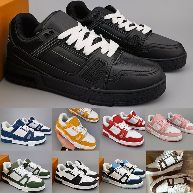2024 Designer Casual Shoes Men Luxury Sneaker Trainer Virgil Calfskin High quality White Green Red Blue Letter Overlays Leather Platform Low Sports