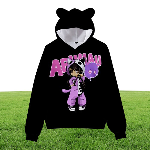 Aphmau Merch Kids Hoodie for Boys Girls Harajuku Sweatshirt Streetwear Hip Hop Kawaii Cat Ear Pullover Hooded Jacket Cosplay