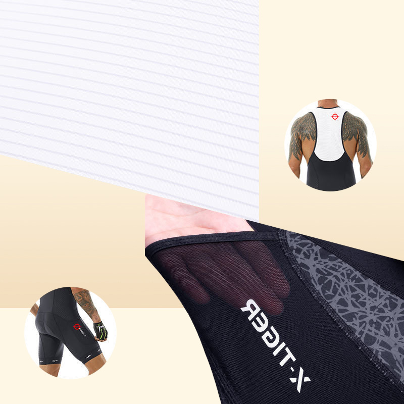 X-Tiger Cycling Bibs Shorts Men Triathlon Ciclismo Masculina Bib Shorts Gel Padded Bike Tights Lycra With kets Bicycle Shorts 220423