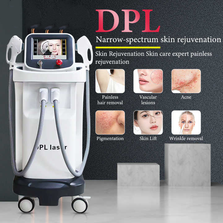 DPL Hair remover skin Whitening Pigment extractien skin rejuvenation spots and acne red blood vessels treatment laser device