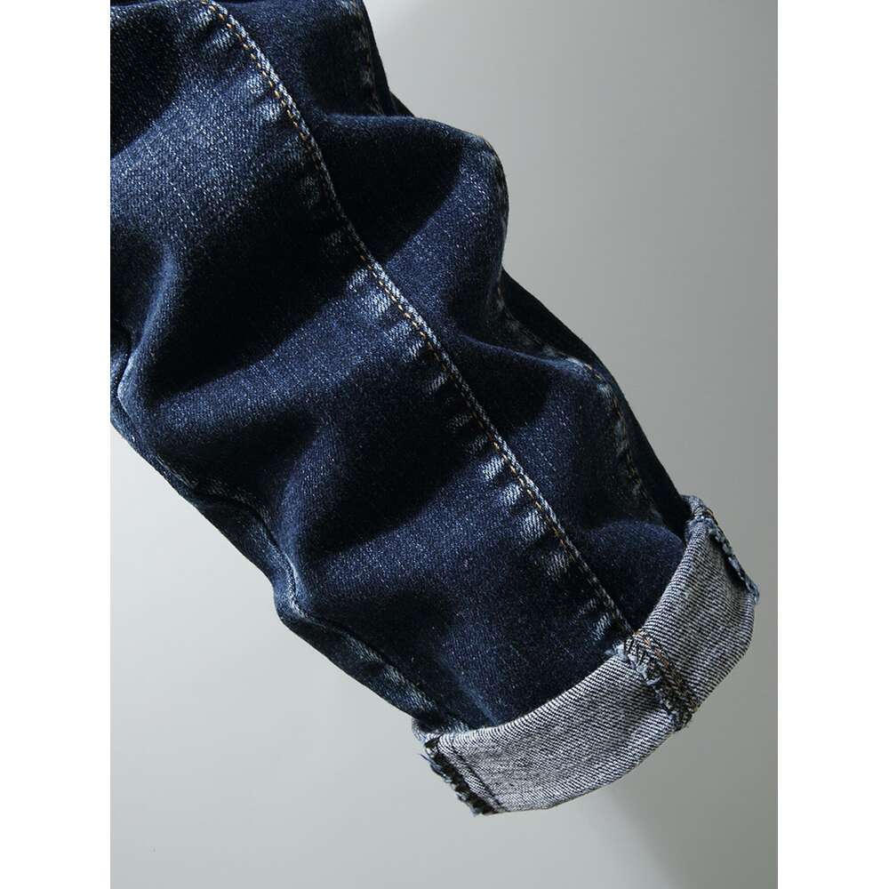 NEW Fashionable Jeans Business Fashion Straight Regular Blue Denim Trousers Classic Men Plus Size Stretch Jeans