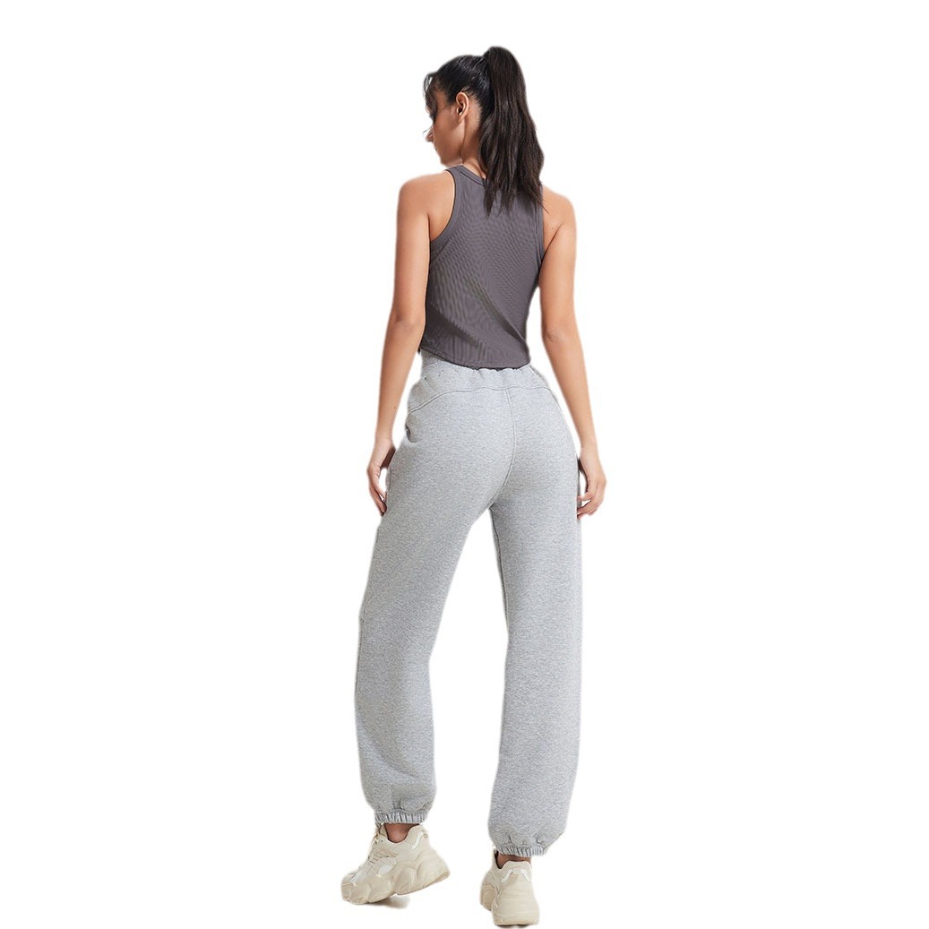 2025--Women Yoga Plush Ninth Pants Push Fitness Leggings Soft High Waist Hip Lift Elastic Casual Jogging Pants 5 Colors metal tag
