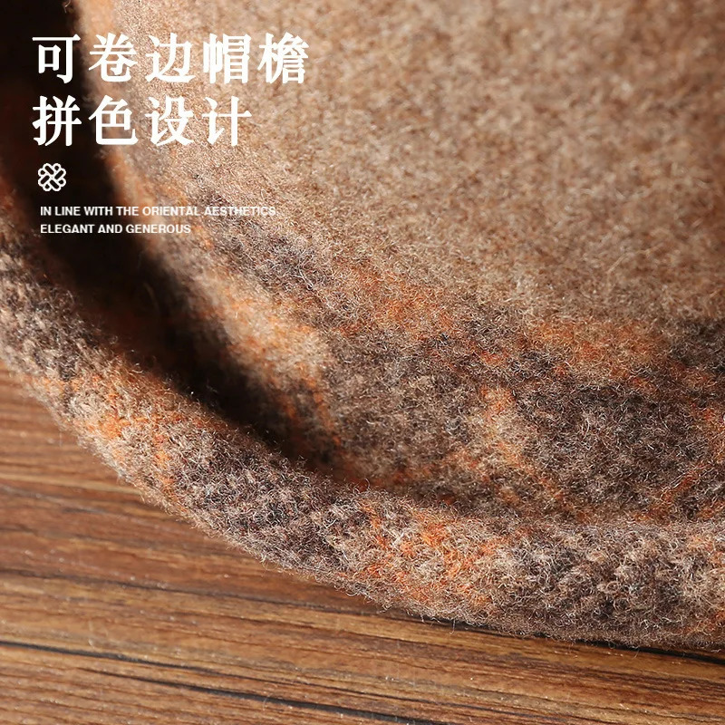 Mother Winter High Quality Wool Hat Ladies Warm Felt Fedora Women Fashion Bucket Hats 231228