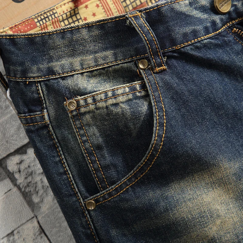 2024 Spring Distressed Ripped Jeans Men's Hiphop High Street Korean Fashion Slim Stretch Hole Denim Trousers 231227