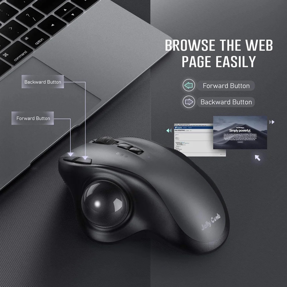 Mouse Seenda Trackball Mouse Bluetooth24g Dual Mode Rechargeable Wireless For PC Computer Laptop Tablet Gamer Mause 231228