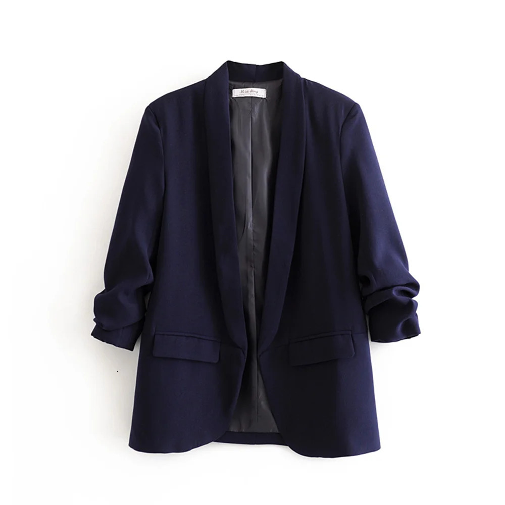 PB ZA 2023 Spring and Autumn Urban Leisure Versatile Candy Women s Pleated Sleeve Blazer 231228