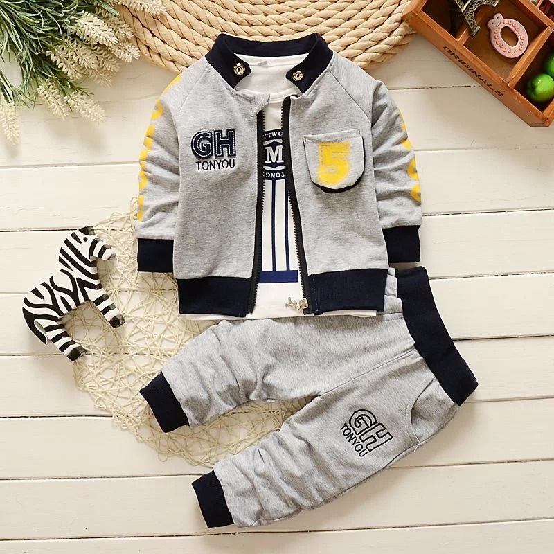 Baby Clothes Set Spring Autumn Winter Children Clothing Warm Suits Kids Boys Jacket pant 3PCS Child Training Boy 231228