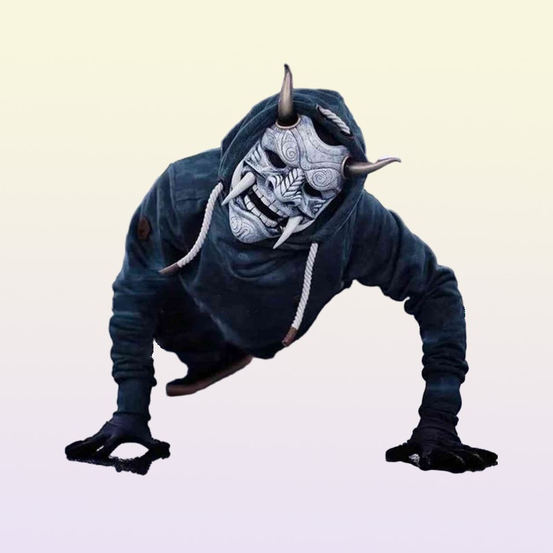 Japanese Ghost Halloween Masquerade Cospaly Prajna Half Face s Samurai Hannya Horror Skull Party Mask For Adult5858645