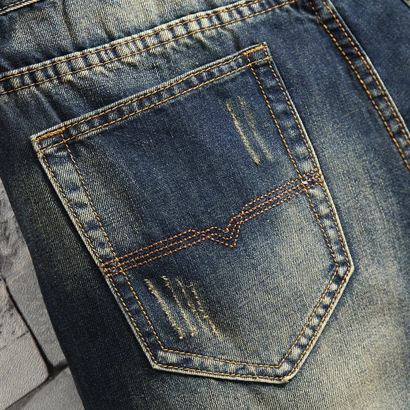 2024 Spring Distressed Ripped Jeans Men's Hiphop High Street Korean Fashion Slim Stretch Hole Denim Trousers 231227