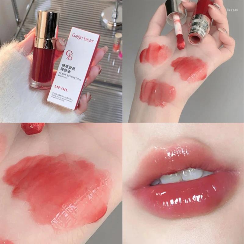 Lip Gloss Moisturizing Liquid Lipstick Jelly Lasting Cherry Red Pink 6Colors Sexy Non Sticky Cup Tint Korean Lips Oil Makeup Stick S stick 1 s