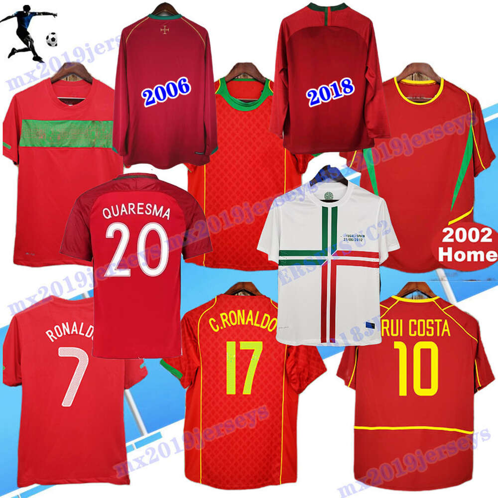 Long sleeved Figo RONALDO Retro Soccer Jersey 1972 98 99 02 04 10 12 16 18 World Cup NANI RUI COSTA classic Football Shirts