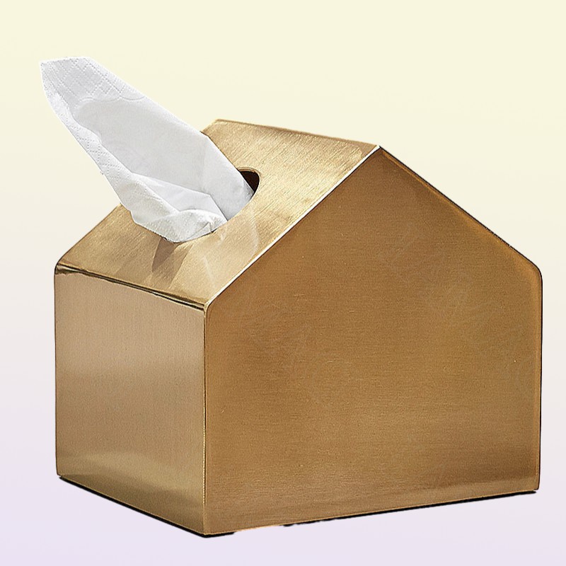 Tissue Boxes Napkins Gilded Metal Tissue Box Fawn Decoration Box Magnet Adsorption Animal Napkins Organizer Dining Table Home Deco2396424