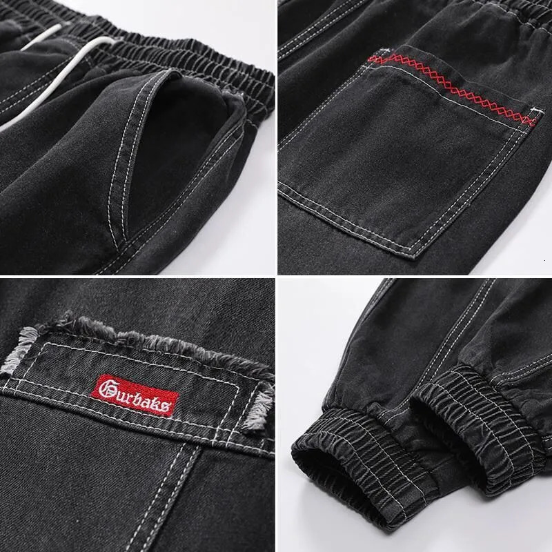 Streetwear Hip Hop Cargo Pants Men's jeans Elastic Harun pants Joggers Autumn and Winter 231227