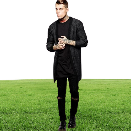 New Clothing Mens Black long t shirt Zipper Hip Hop longline extra long length tops tee tshirts for men tall tshirt