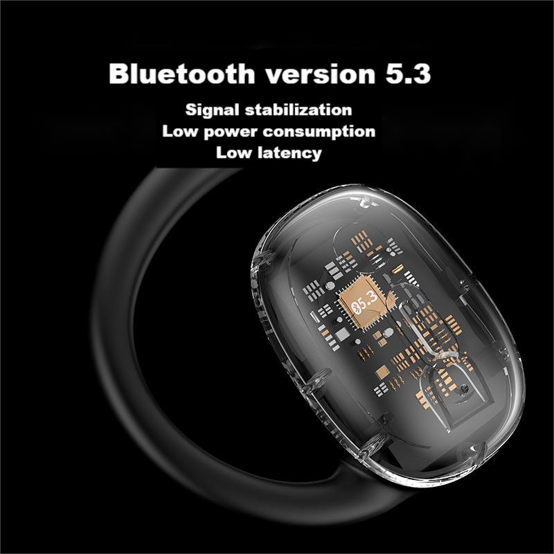 TWS Bluetooth headphone Wireless Earphone Bone conduction R23 Ear Hook Built-in Microphone LED display high Quality Headphone Sport Earphone Long endu