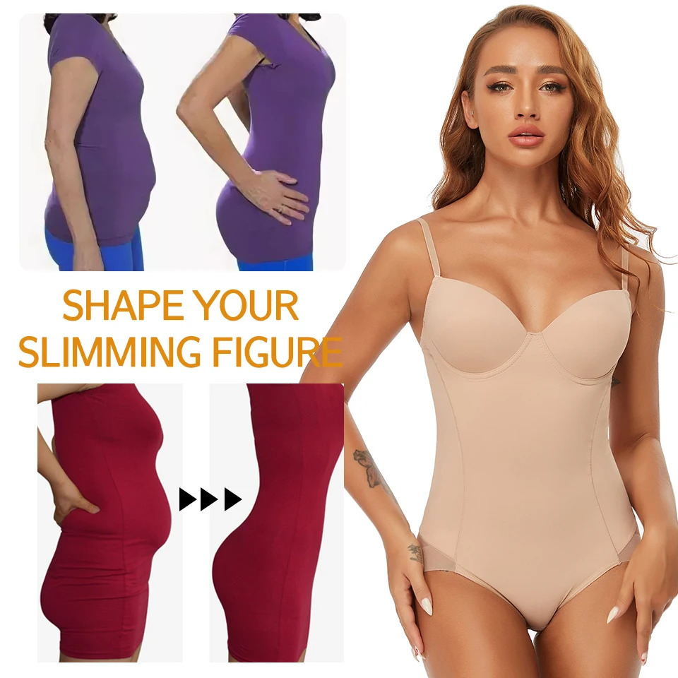Women Shapewear Bodysuits Waist Trainer Vest Slim Full Body Shaper Built-In Bra Camisole Tops Tummy Control Slimming Underwear 231227