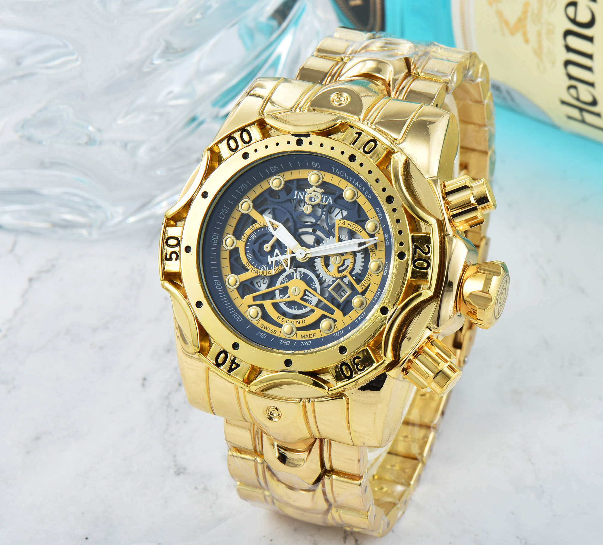 Luxury design men watch big dial swiss geneva mens watches top brand man quartz wristwatch excalibur spider model red blue black roger wristwatches sports clock