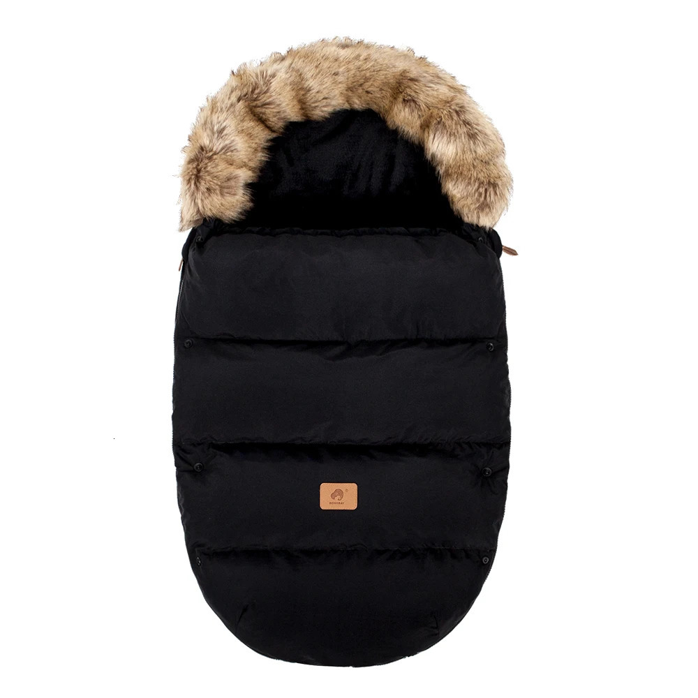 Baby Sleeping Bag In Stroller Winter 0-24Months Footmuff For Outing Thick Envelope Removable Fur Collar Sleep Sack 231227