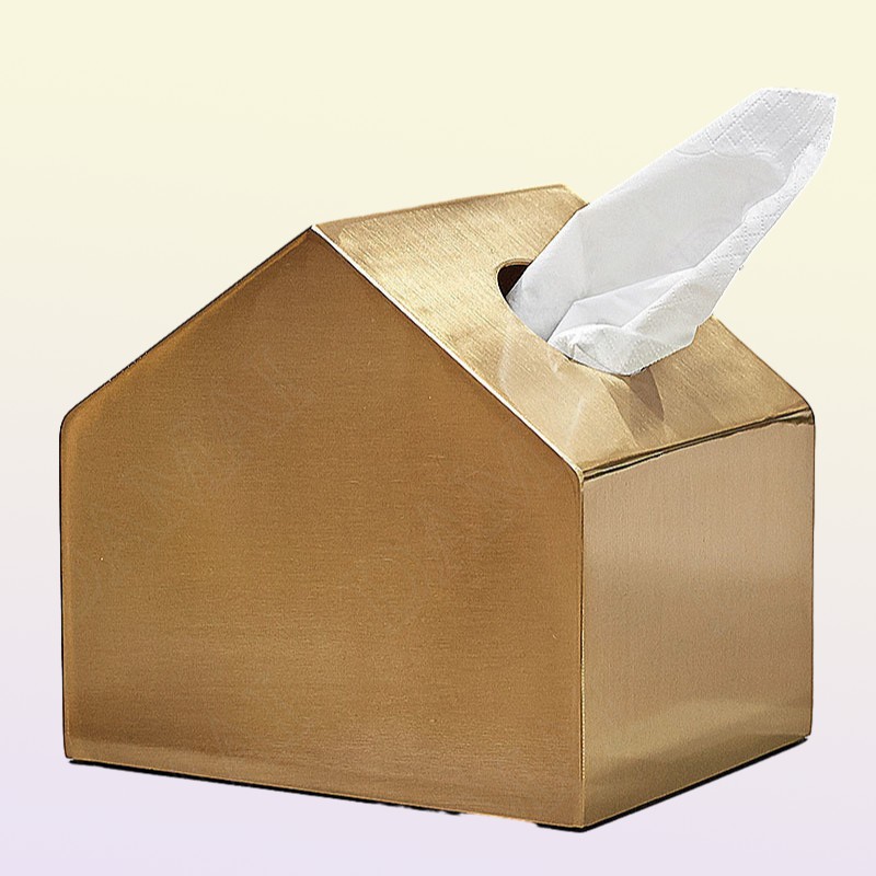 Tissue Boxes Napkins Gilded Metal Tissue Box Fawn Decoration Box Magnet Adsorption Animal Napkins Organizer Dining Table Home Deco2396424