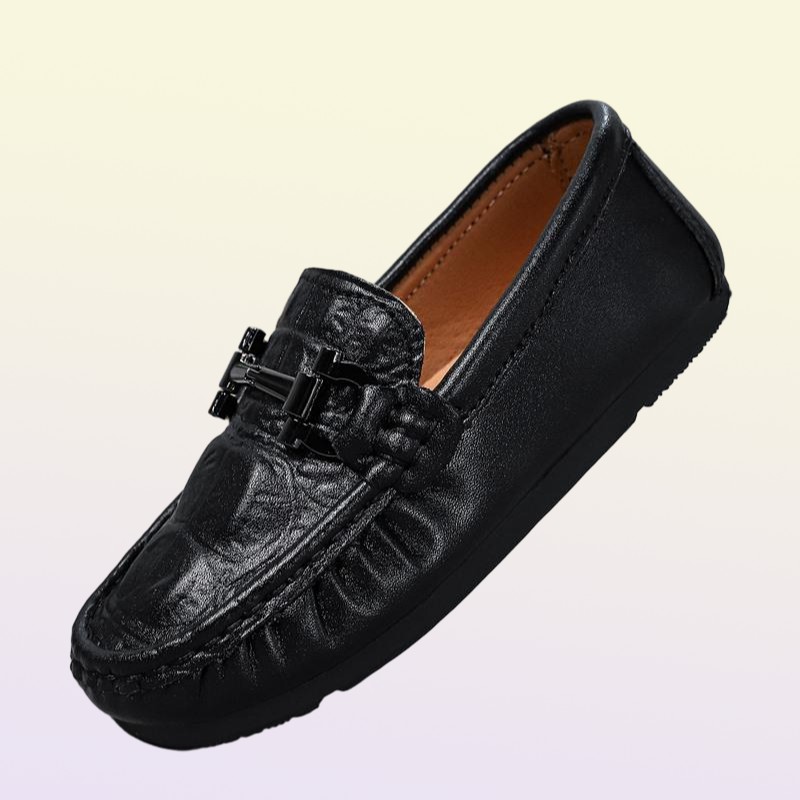 Flat Shoes Genuine Leather Luxury Designer Brand Kids Loafers Boys Girls Moccasins Soft Flats Casual Toddler Children039s