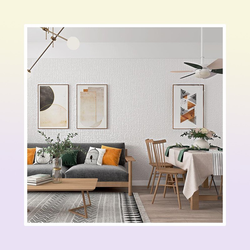 Wall Stickers Faux Linen Textured Wallpaper Removable Self Adhesive Stick Contact Paper Door For Accent Bedroom BENL8893078328