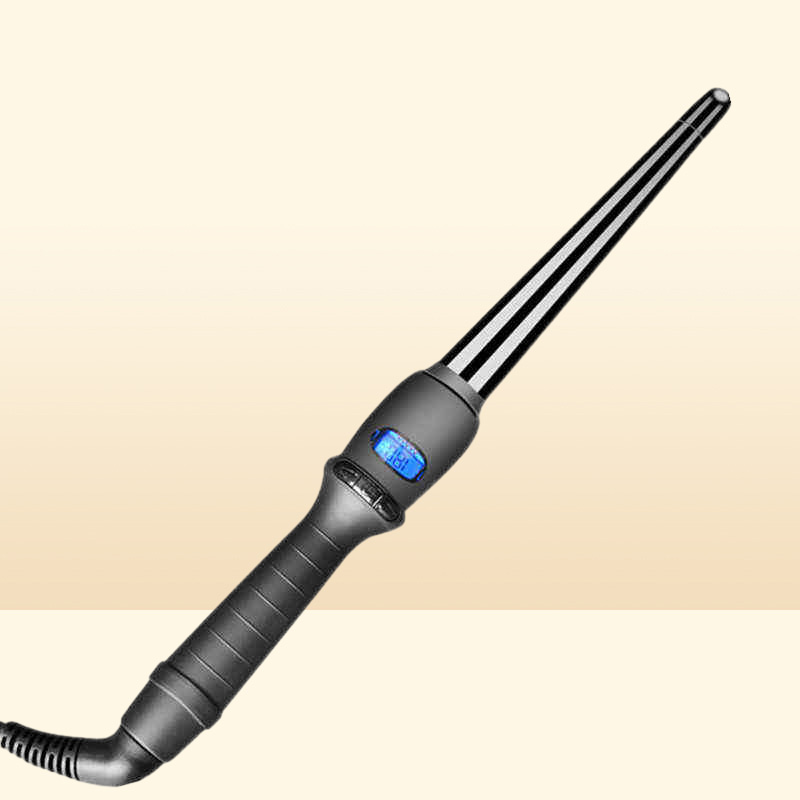 Lcd Curlers Conical Curler Single Tube Ceramic Glaze Pear Flower Cone Electric Hair Curly Hair J220711