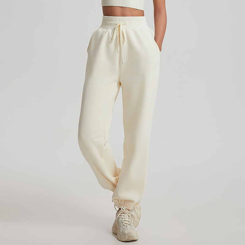2025--Women Yoga Plush Ninth Pants Push Fitness Leggings Soft High Waist Hip Lift Elastic Casual Jogging Pants 5 Colors metal tag