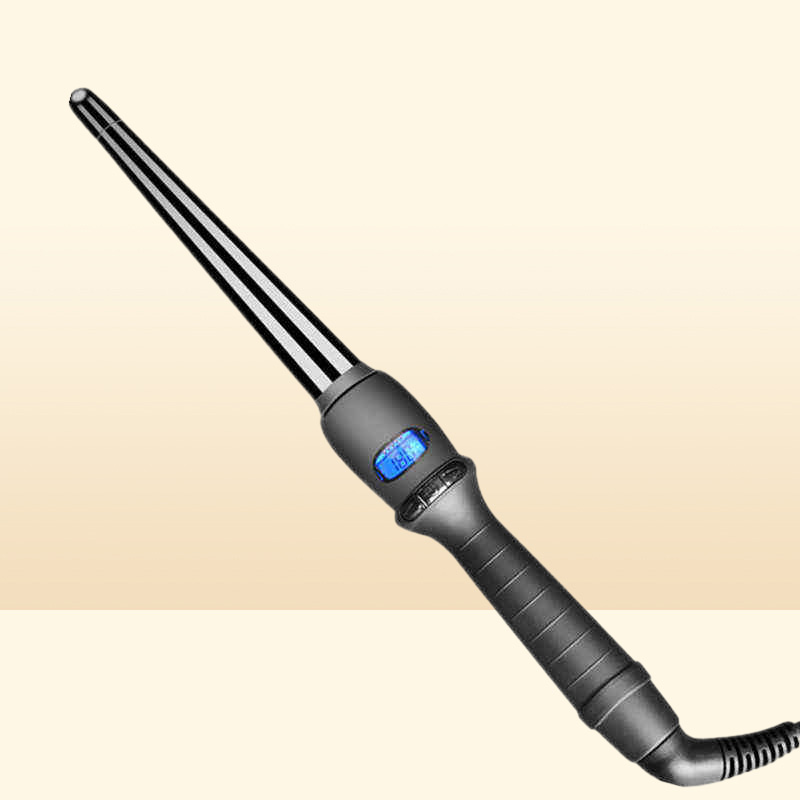 Lcd Curlers Conical Curler Single Tube Ceramic Glaze Pear Flower Cone Electric Hair Curly Hair J220711