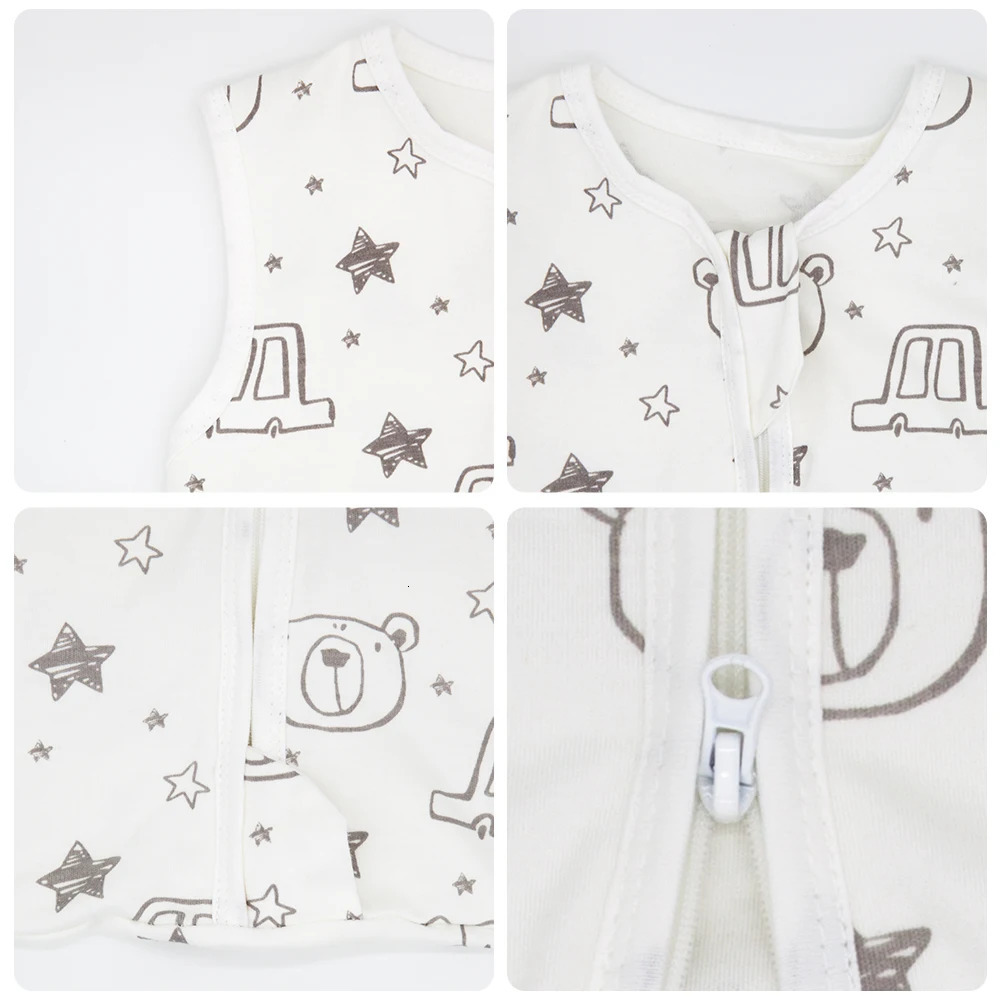 Sleeping Bags For Baby 3-18Months Summer Thin Baby Sleepwear Cute Bear Print Cartoon Sleepsack Anti-Kick Blanket 231227