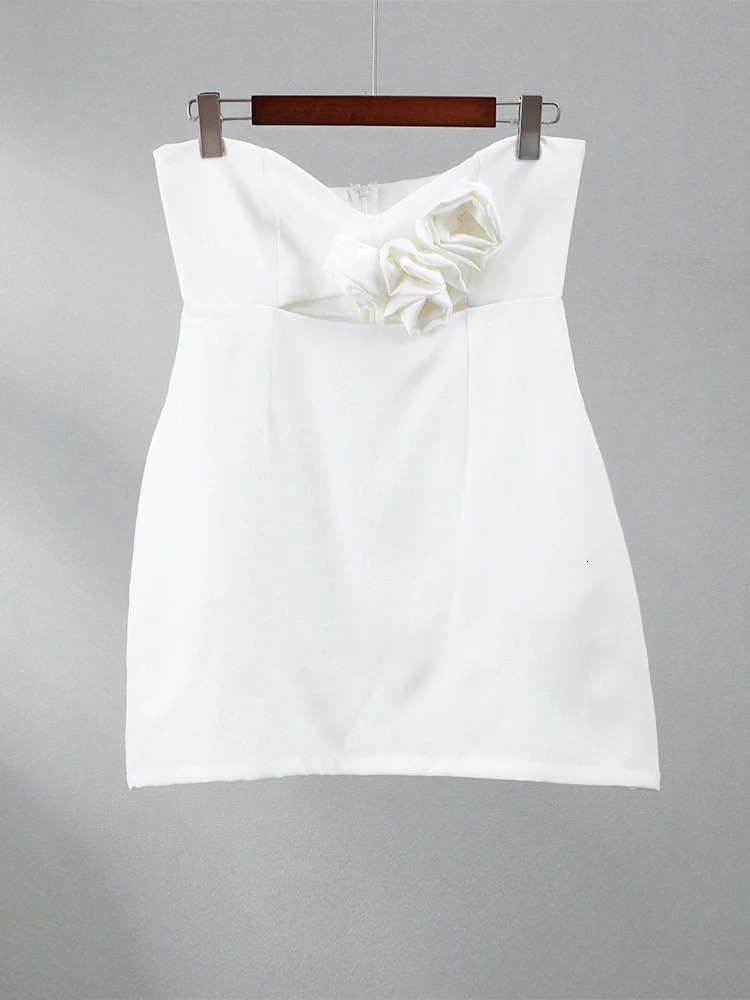 Female Fashion 3d Flower Cut Out Mini Dresses Elegant Off Shoulder Sleeveless Backless Dress 2023 Women Party Club Vestidos 231227