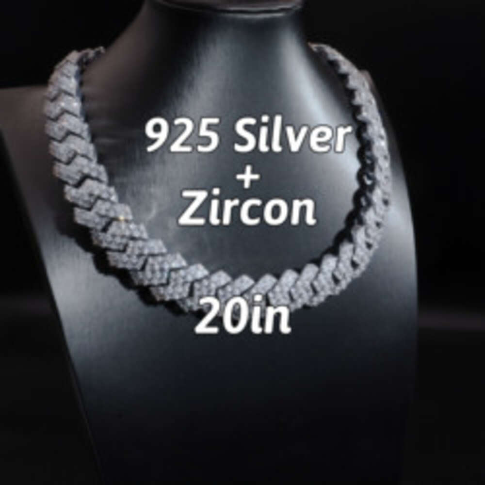 Custom Jewelry Hip Hop Men 20mm Cz Fine Bling Diamond Necklace Gift 5a Zircon Cuban Link Chain