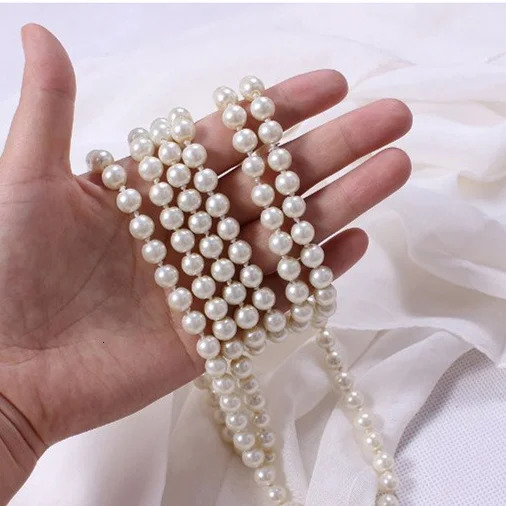 2024 Fashion Women Jewelry Pearl Bead Necklace Long Sweater Chain For Dress Accessories Gift Girl Mother 231227