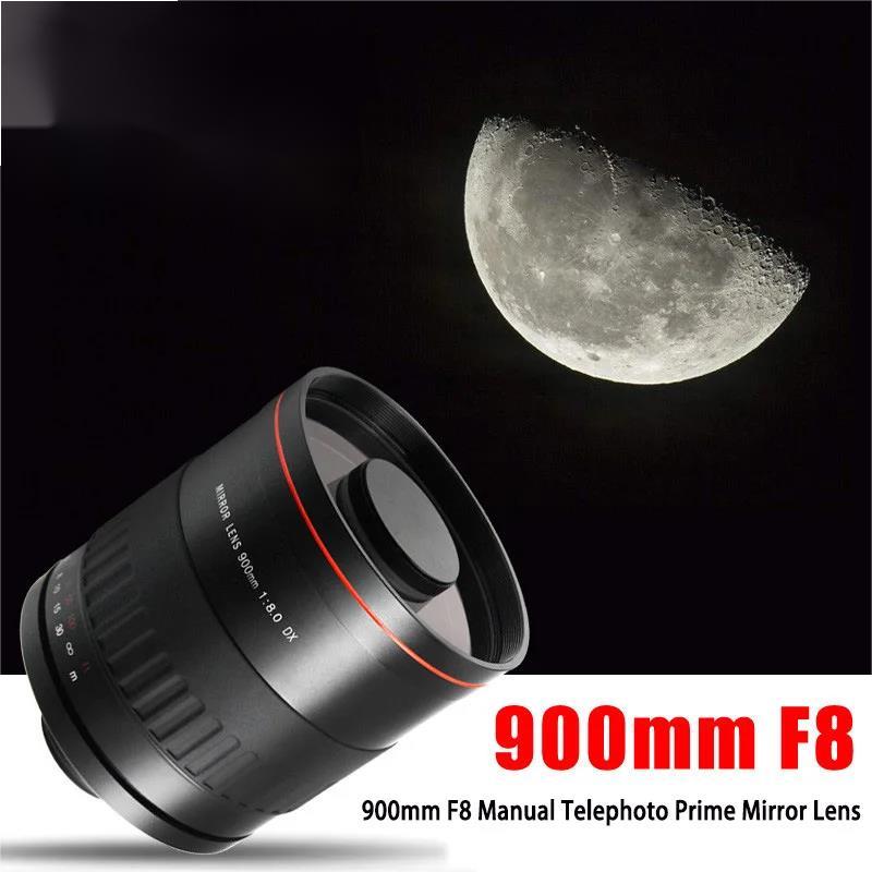 900mm F8.0 Telephoto Mirror Lens for Nikon D850 D810 D800 D750 D700 D610 Canon EOS Rebel T8i T7i 90D 80D 77D 70D 50D 6D 5D Pentax Sony Olympus FULL FR
