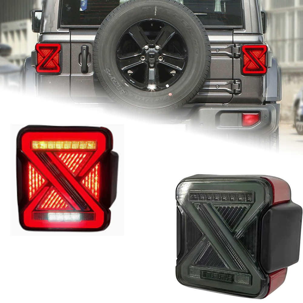 LED Tail Lights For Jeep Wrangler 20 18-2023 DRL Taillights Turn Signal Back Reverse Rear Lamps Assembly