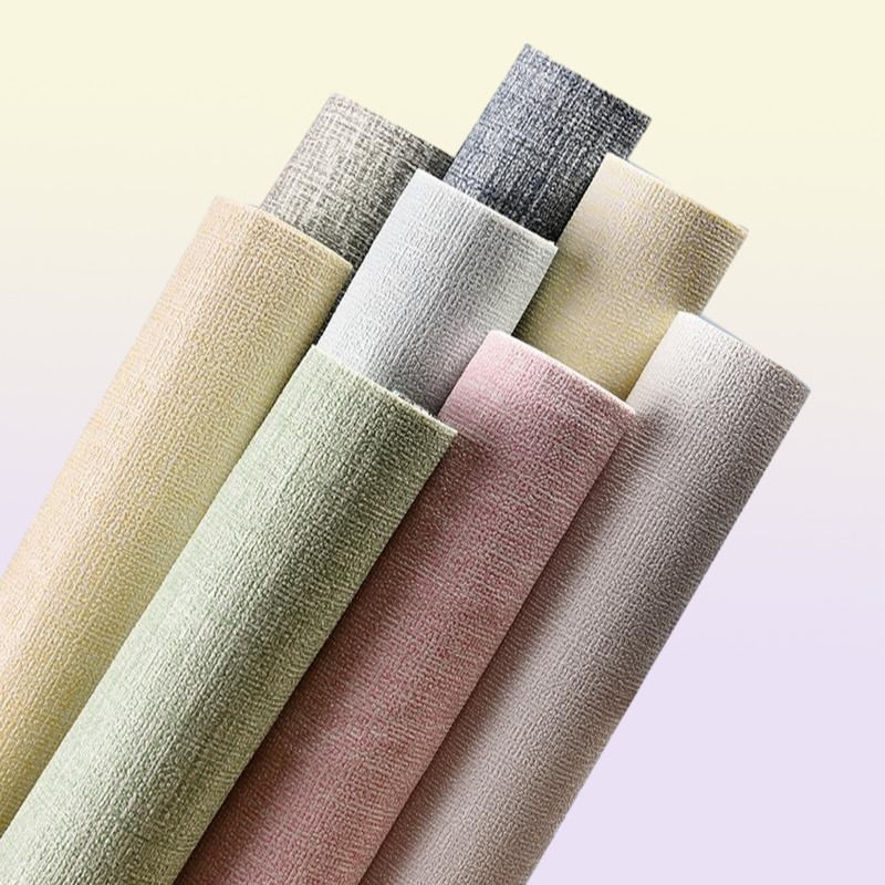 Wall Stickers Faux Linen Textured Wallpaper Removable Self Adhesive Stick Contact Paper Door For Accent Bedroom BENL8893078328