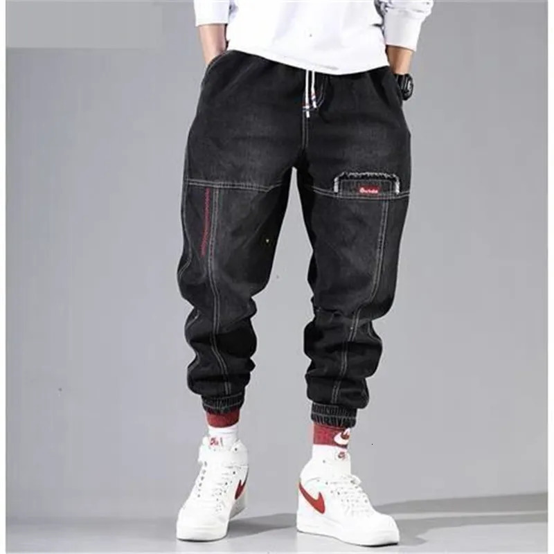 Streetwear Hip Hop Cargo Pants Men's jeans Elastic Harun pants Joggers Autumn and Winter 231227