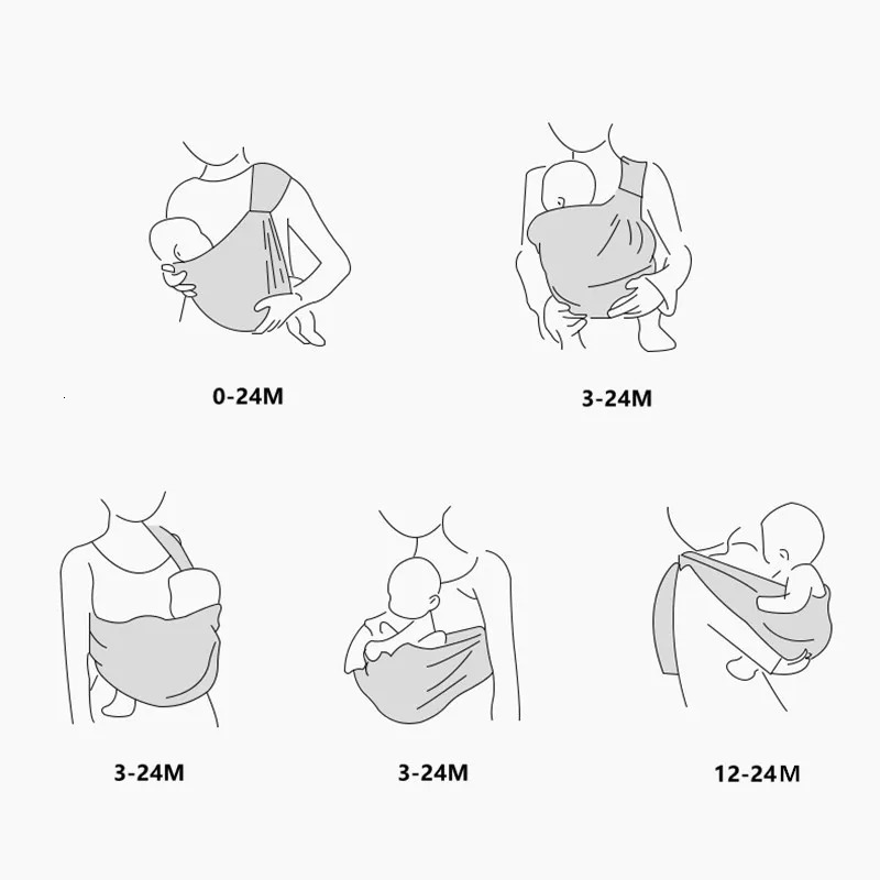 Baby Wrap born Sling Dual Use Infant Nursing Cover Mesh Fabric Breastfeeding s Adjustable Kangaroo Bag 231228