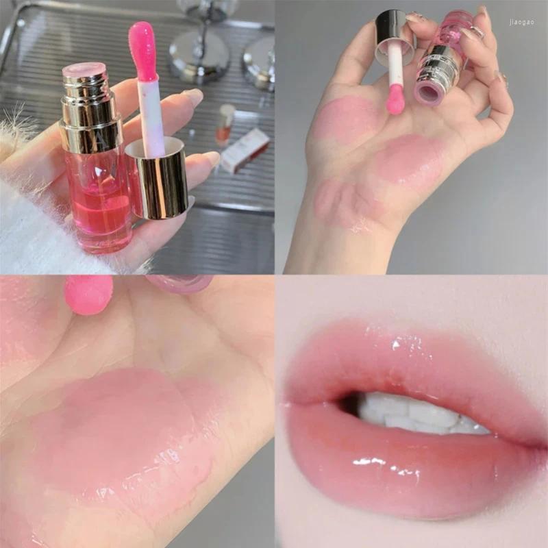 Lip Gloss Moisturizing Liquid Lipstick Jelly Lasting Cherry Red Pink 6Colors Sexy Non Sticky Cup Tint Korean Lips Oil Makeup Stick S stick 1 s