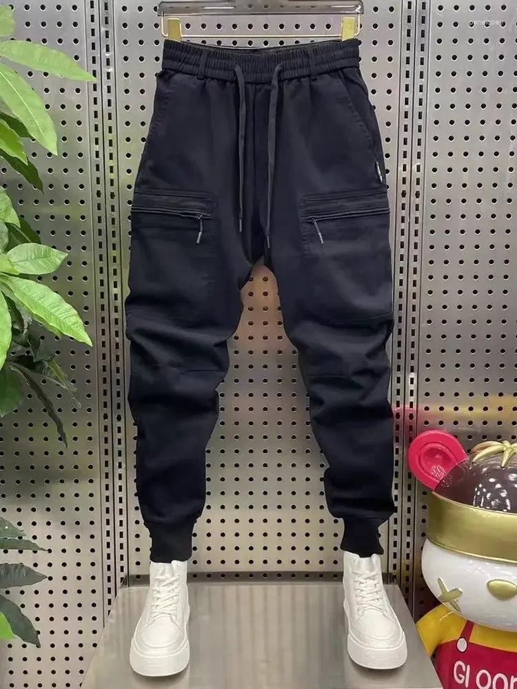 Men's Pants Casual Harem Cargo Multi-zip Pencil Trousers Latest Men Clothing