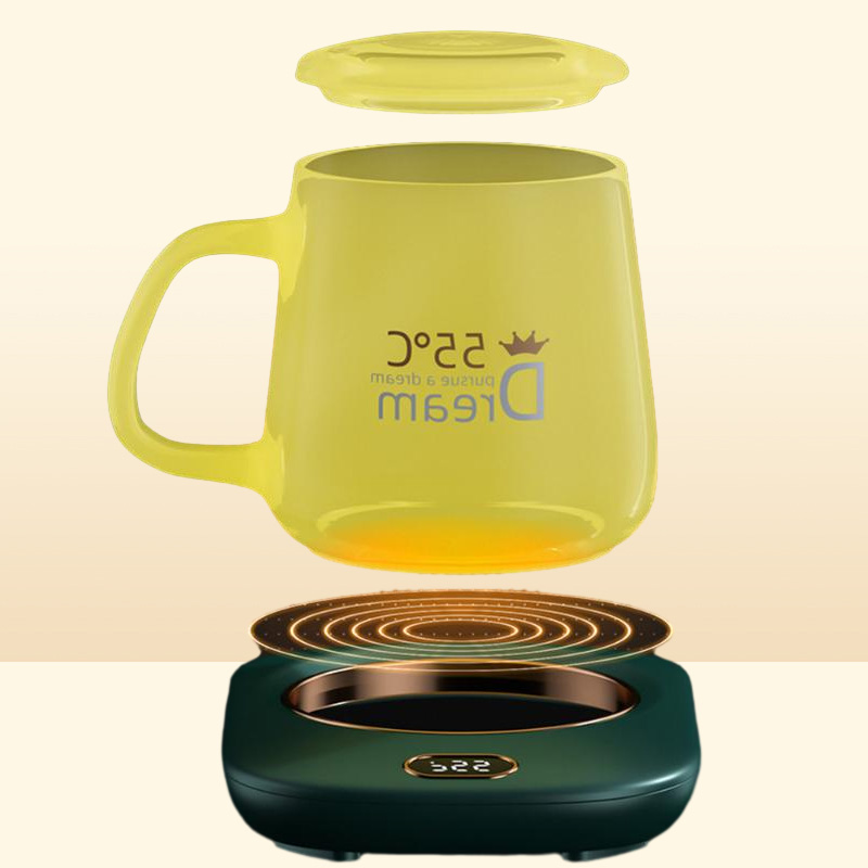 Mats Pads ABS Temperature Display Electric Coffee Mug Warmer Pad Heating Insulation Useful Constant1250533