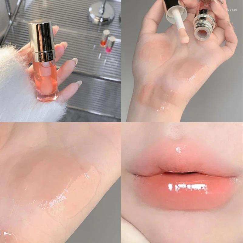 Lip Gloss Moisturizing Liquid Lipstick Jelly Lasting Cherry Red Pink 6Colors Sexy Non Sticky Cup Tint Korean Lips Oil Makeup Stick S stick 1 s