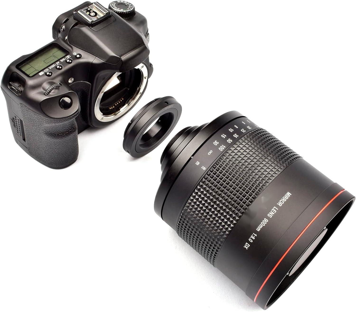 900mm F8.0 Telephoto Mirror Lens for Nikon D850 D810 D800 D750 D700 D610 Canon EOS Rebel T8i T7i 90D 80D 77D 70D 50D 6D 5D Pentax Sony Olympus FULL FR