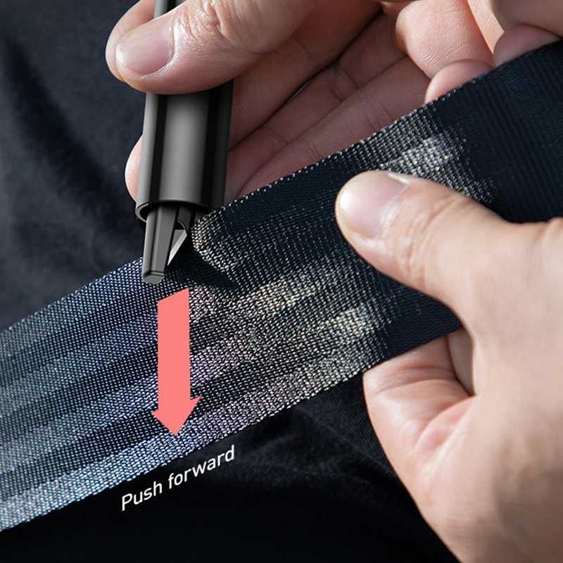 Emergency Hammer Baseus Car Safety Hammer Auto Emergency Glass Window Breaker Seat Belt Cutter Life-Saving Escape Car Emergency ToolL231228