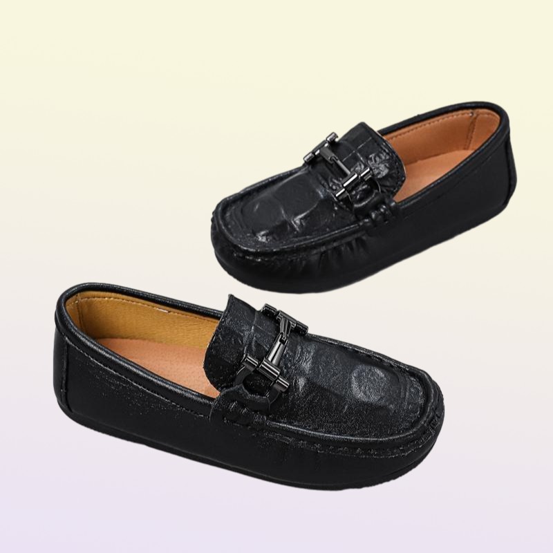 Flat Shoes Genuine Leather Luxury Designer Brand Kids Loafers Boys Girls Moccasins Soft Flats Casual Toddler Children039s