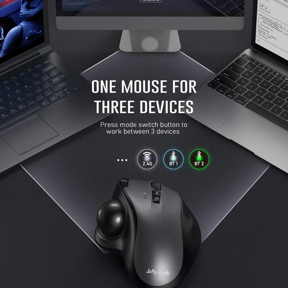 Mouse Seenda Trackball Mouse Bluetooth24g Dual Mode Rechargeable Wireless For PC Computer Laptop Tablet Gamer Mause 231228