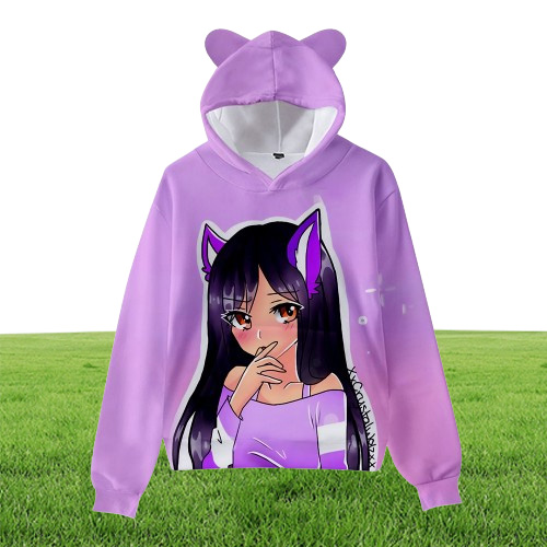 Aphmau Merch Kids Hoodie for Boys Girls Harajuku Sweatshirt Streetwear Hip Hop Kawaii Cat Ear Pullover Hooded Jacket Cosplay