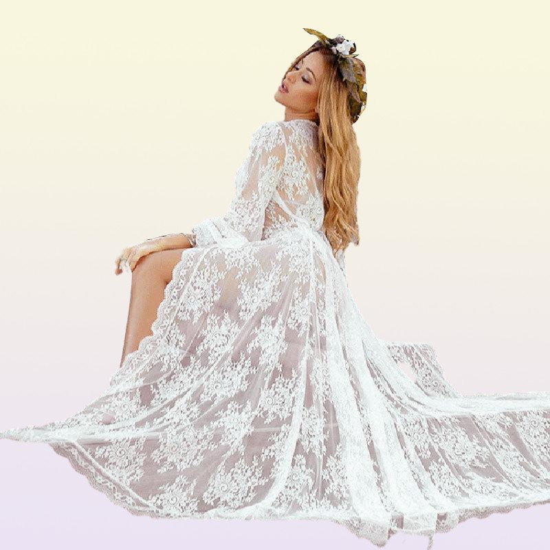 Sexy Women Cover Ups Swimwear White Beach Floral Dress Cotton Kimono Coverups For Swimsuit Up Woman Women039s2130543