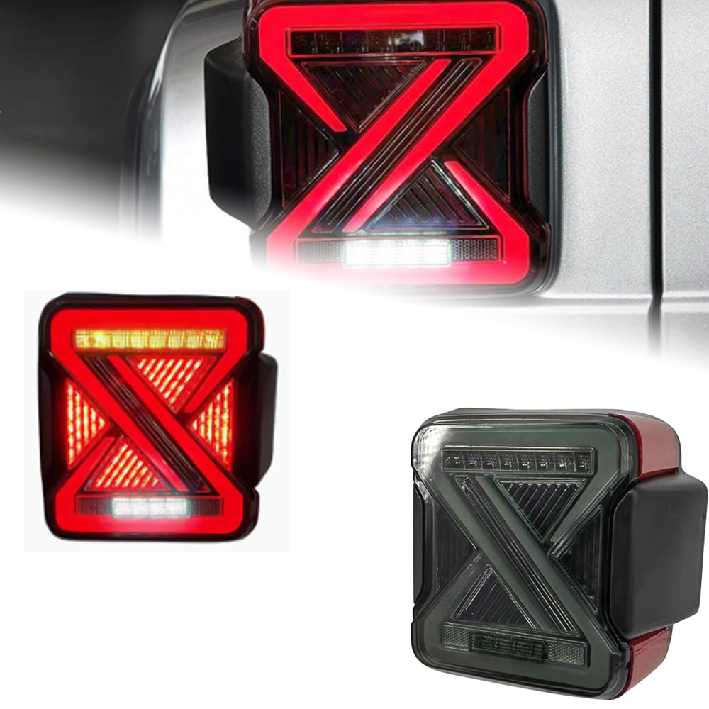 LED Tail Lights For Jeep Wrangler 20 18-2023 DRL Taillights Turn Signal Back Reverse Rear Lamps Assembly